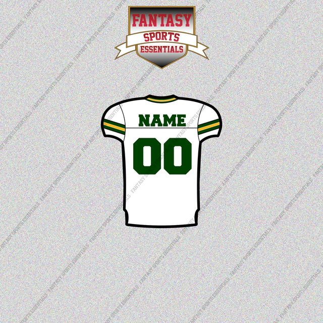 2000s Green Bay Packers Personalized Away Jersey Glossy Stickers