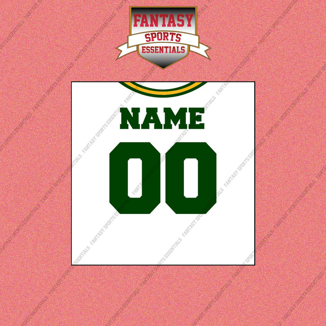 2000s Green Bay Packers Personalized Away Jersey Wall Art Prints