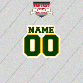 2000s Green Bay Packers Personalized Name and Number Glossy Stickers
