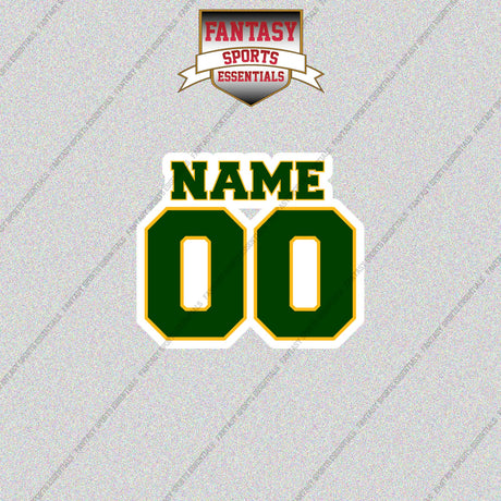 2000s Green Bay Packers Personalized Name and Number Glossy Stickers