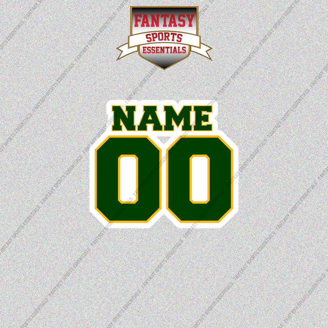 2000s Green Bay Packers Personalized Name and Number Glossy Stickers