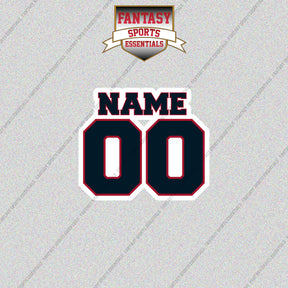 2000s Houston Texans Personalized Name and Number Glossy Stickers