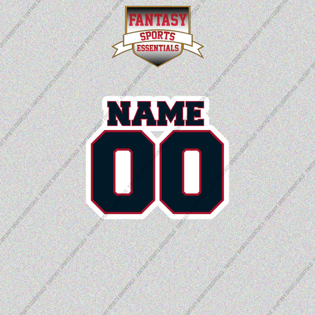 2000s Houston Texans Personalized Name and Number Glossy Stickers