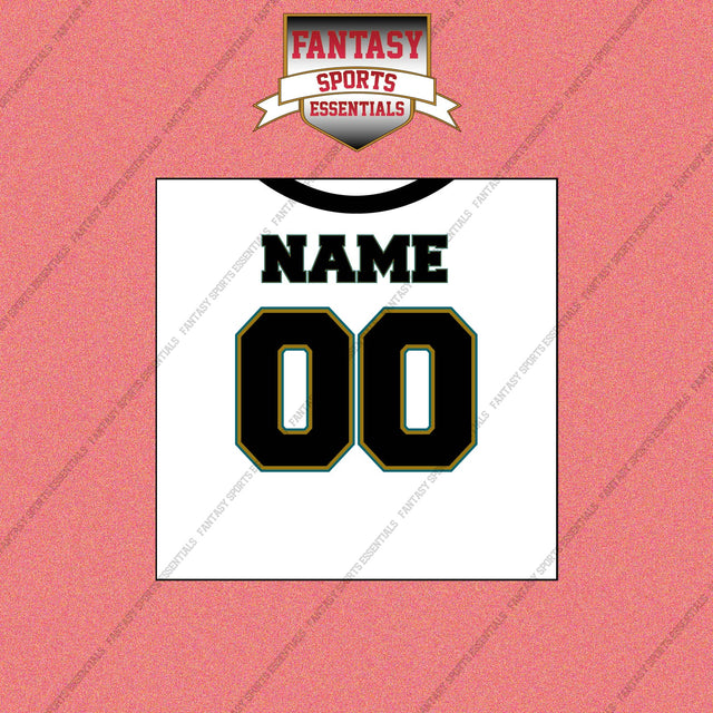 2000s Jacksonville Jaguars Personalized Away Jersey Wall Art Prints
