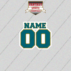 2000s Jacksonville Jaguars Personalized Name and Number Glossy Stickers