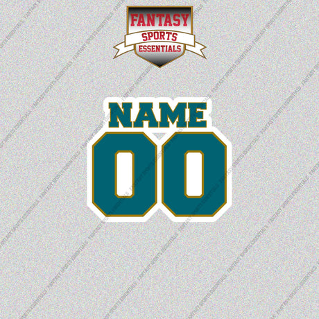 2000s Jacksonville Jaguars Personalized Name and Number Glossy Stickers
