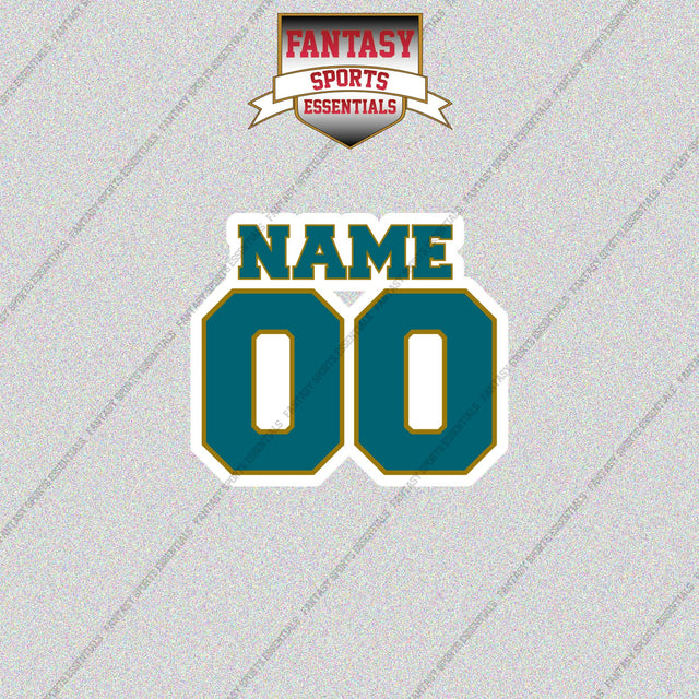 2000s Jacksonville Jaguars Personalized Name and Number Glossy Stickers