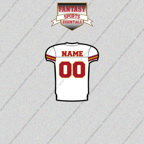 2000s Kansas City Chiefs Personalized Away Jersey Glossy Stickers