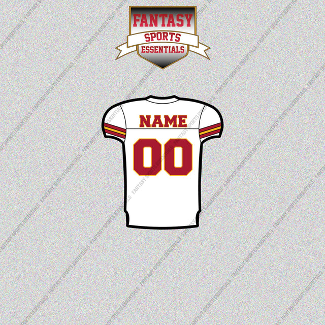 2000s Kansas City Chiefs Personalized Away Jersey Glossy Stickers