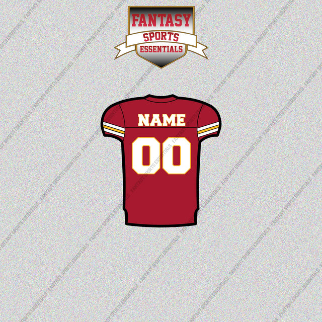 2000s Kansas City Chiefs Personalized Home Jersey Glossy Stickers