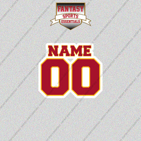 2000s Kansas City Chiefs Personalized Name and Number Glossy Stickers