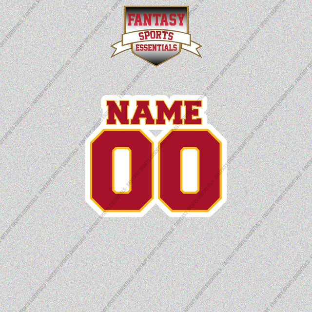 2000s Kansas City Chiefs Personalized Name and Number Glossy Stickers