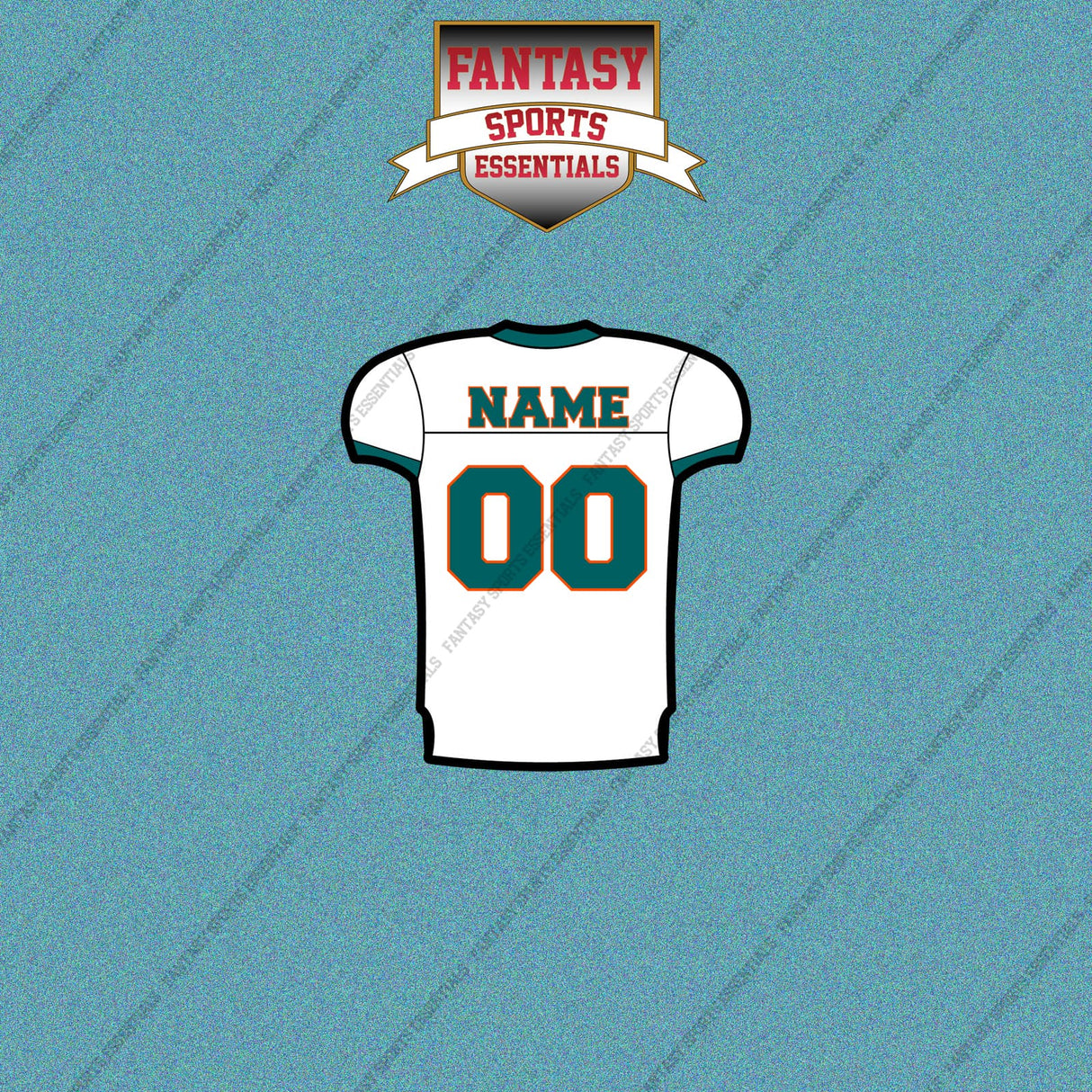2000s Miami Dolphins Personalized Away Jersey Car Decals