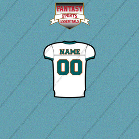 2000s Miami Dolphins Personalized Away Jersey Car Decals