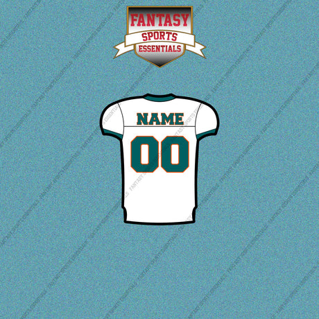 2000s Miami Dolphins Personalized Away Jersey Car Decals