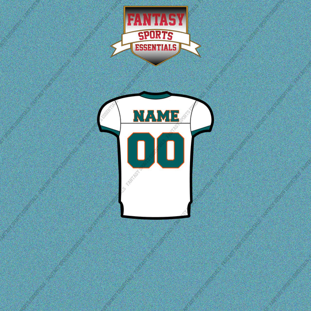 2000s Miami Dolphins Personalized Away Jersey Car Decals