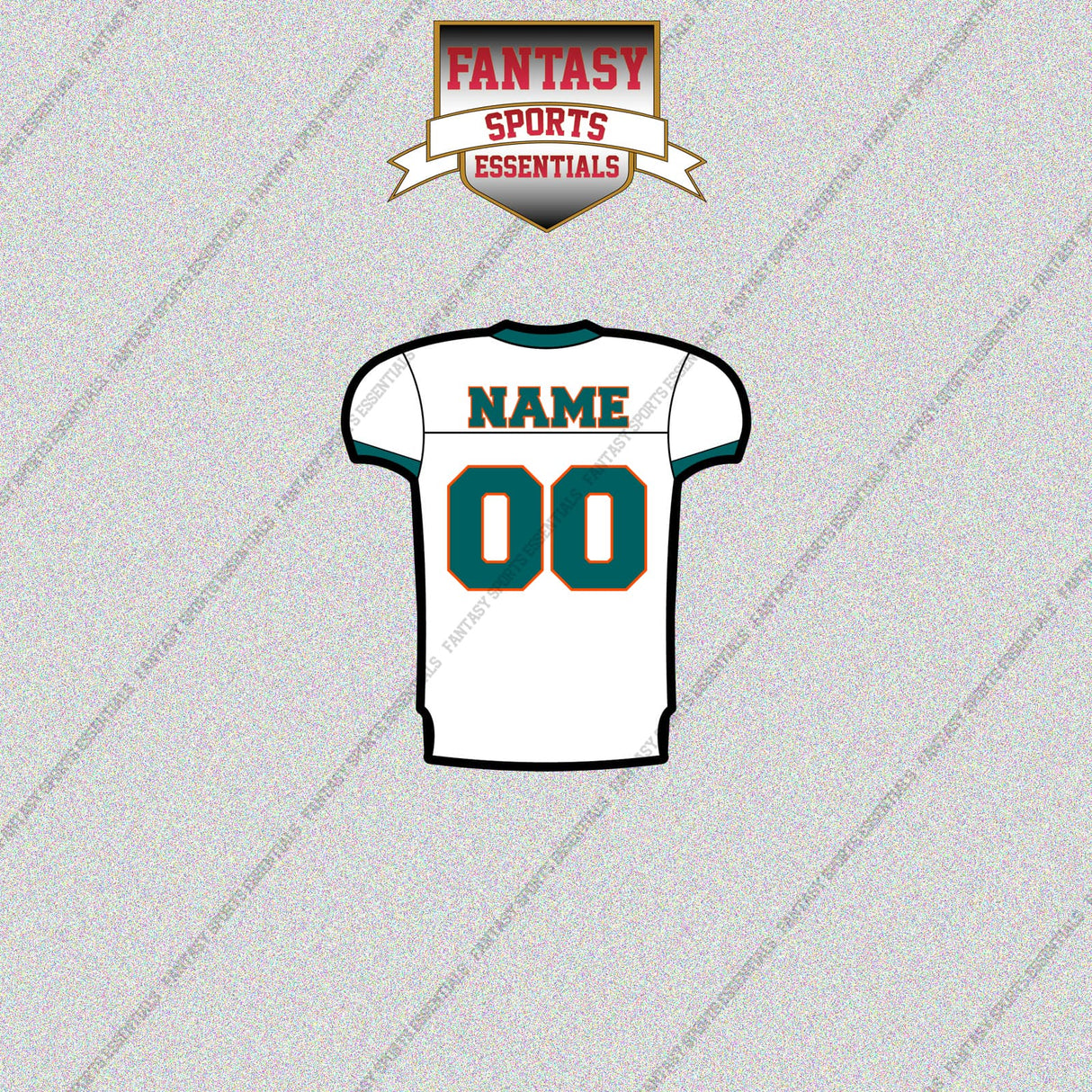 2000s Miami Dolphins Personalized Away Jersey Glossy Stickers