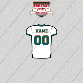 2000s Miami Dolphins Personalized Away Jersey Glossy Stickers