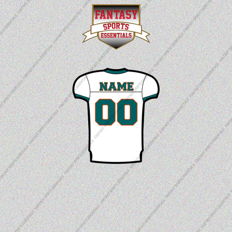 2000s Miami Dolphins Personalized Away Jersey Glossy Stickers