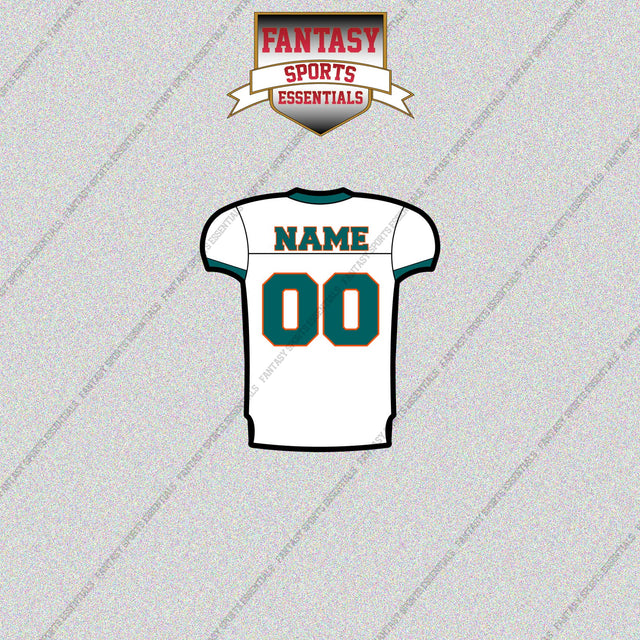 2000s Miami Dolphins Personalized Away Jersey Glossy Stickers