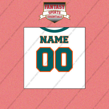 2000s Miami Dolphins Personalized Away Jersey Wall Art Prints