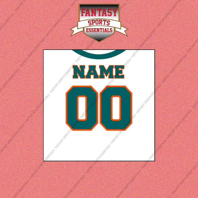 2000s Miami Dolphins Personalized Away Jersey Wall Art Prints