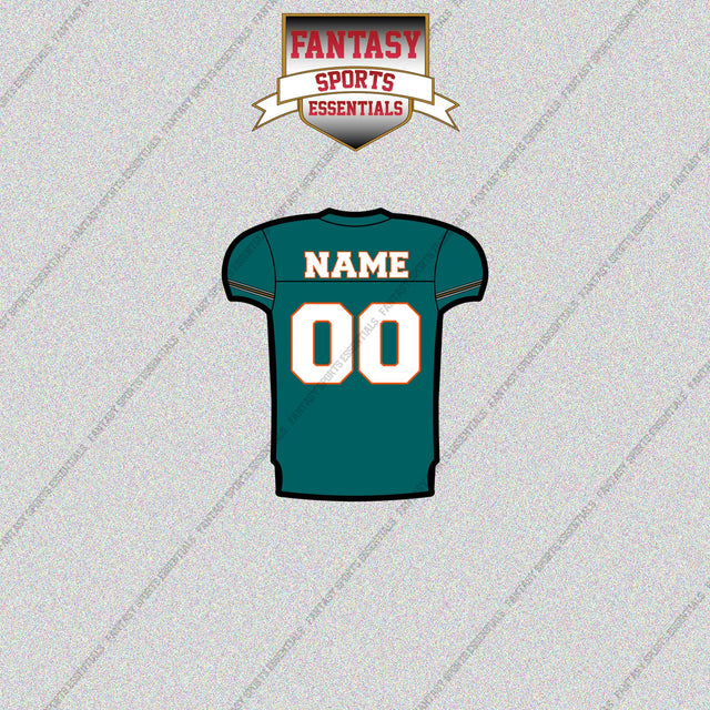 2000s Miami Dolphins Personalized Home Jersey Glossy Stickers