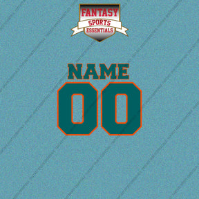 2000s Miami Dolphins Personalized Name and Number Car Decals