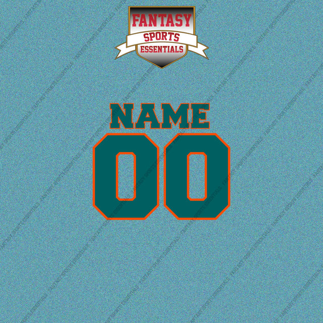 2000s Miami Dolphins Personalized Name and Number Car Decals