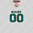2000s Miami Dolphins Personalized Name and Number Glossy Stickers