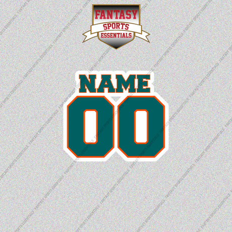 2000s Miami Dolphins Personalized Name and Number Glossy Stickers