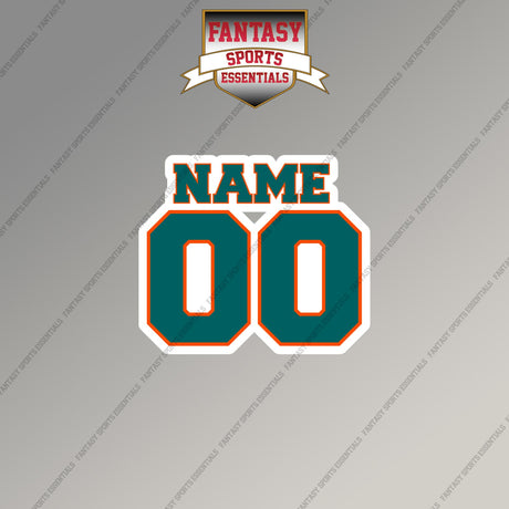 2000s Miami Dolphins Personalized Name and Number Magnets
