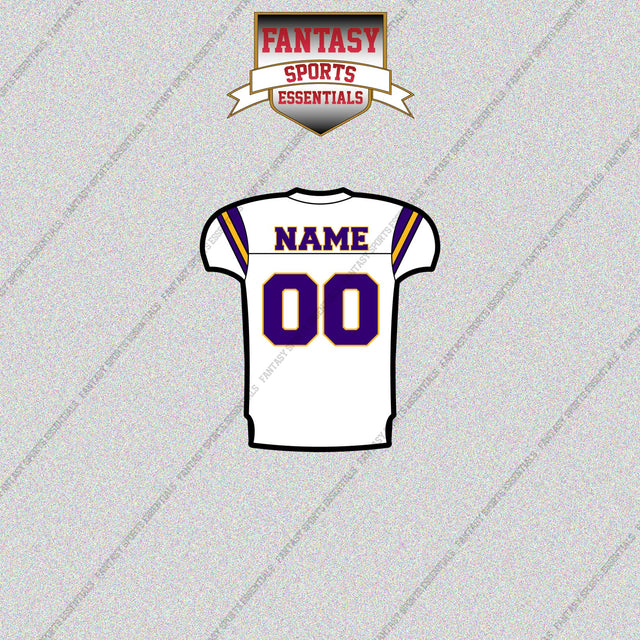 2000s Minnesota Vikings Personalized Away Jersey Glossy Stickers