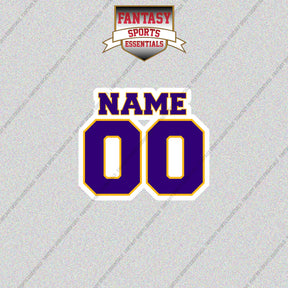 2000s Minnesota Vikings Personalized Name and Number Glossy Stickers