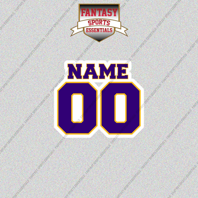 2000s Minnesota Vikings Personalized Name and Number Glossy Stickers