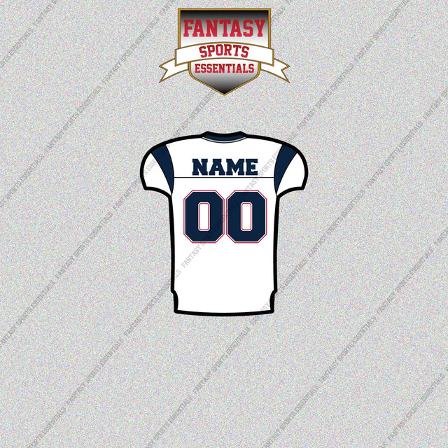 2000s New England Patriots Personalized Away Jersey Glossy Stickers