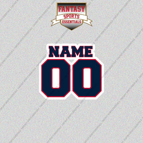 2000s New England Patriots Personalized Name and Number Glossy Stickers