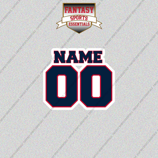 2000s New England Patriots Personalized Name and Number Glossy Stickers