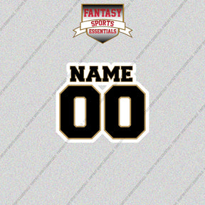 2000s New Orleans Saints Personalized Name and Number Glossy Stickers