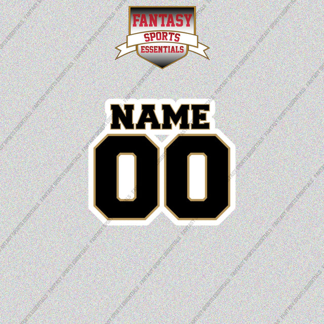 2000s New Orleans Saints Personalized Name and Number Glossy Stickers