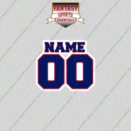 2000s New York Giants Personalized Name and Number Glossy Stickers