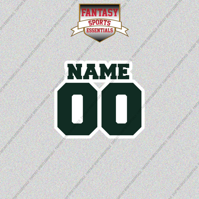 2000s New York Jets Personalized Name and Number Glossy Stickers