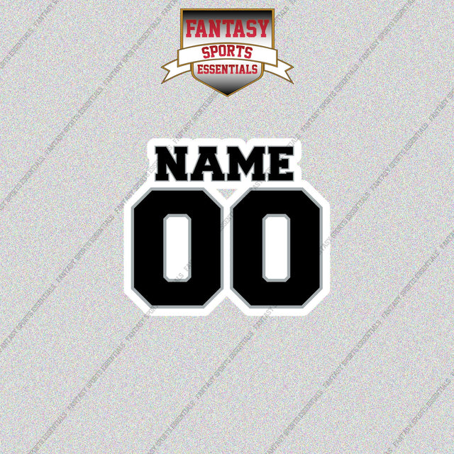 2000s Oakland Raiders Personalized Name and Number Glossy Stickers