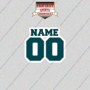 2000s Philadelphia Eagles Personalized Name and Number Glossy Stickers