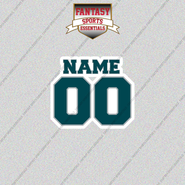2000s Philadelphia Eagles Personalized Name and Number Glossy Stickers
