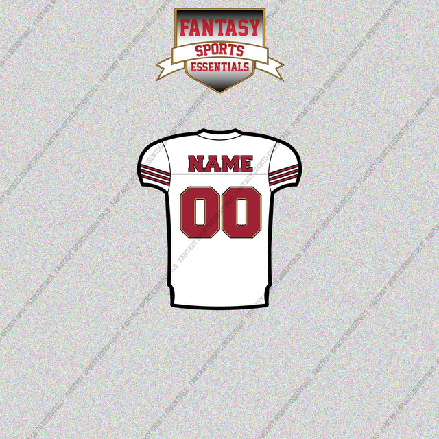 2000s San Francisco 49ers Personalized Away Jersey Glossy Stickers