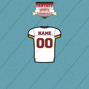 2000s Washington Redskins Personalized Away Jersey Car Decals