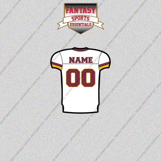 2000s Washington Redskins Personalized Away Jersey Glossy Stickers