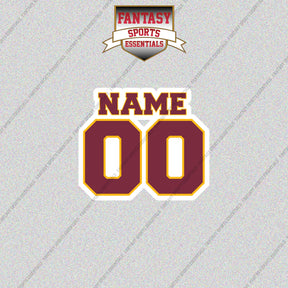 2000s Washington Redskins Personalized Name and Number Glossy Stickers