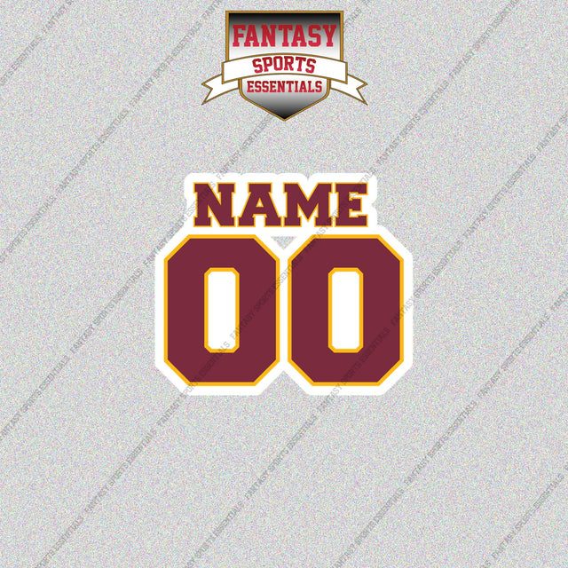 2000s Washington Redskins Personalized Name and Number Glossy Stickers